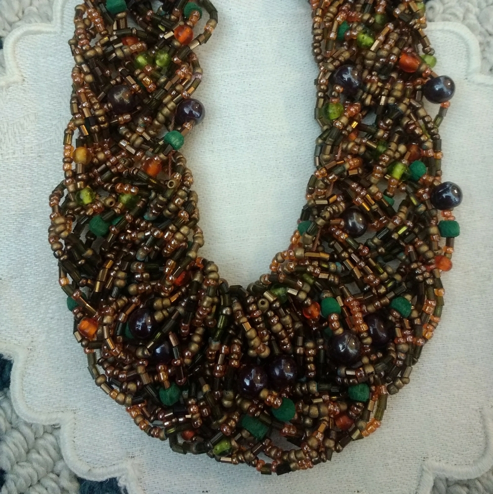 Bold, Beaded Statement Necklace - image 3